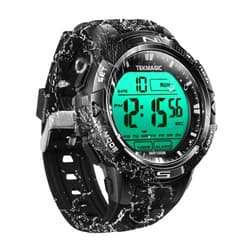 TEKMAGIC 10ATM Waterproof Sport Watch for Swimming Diving with Stopwatch, 12/24 Hour Format, Dual Time Zone, Alarm Functions (2019 Version)