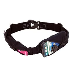 SPIbelt Dual Pocket Pro Running Belt for Men Women, Expandable Pockets, Adjustable Waist, No Bounce, Black with Black Zipper