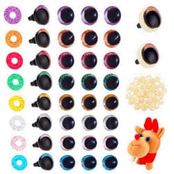 PH PandaHall 64 Sets 8 Colors Safety Eyes 3D Craft Eyes 16mm Crochet Amigurumi Eyes with Washers for DIY Teddy Bear Amigurumi Craft Puppet Plush Animal Accessories Making