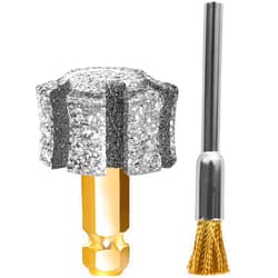 LENONG Faster Cooling Dog Nail Grinder Head Sawtooth Bit, Anti-Clogging Diamond Pet Nail Grinding Wheel with Steel Brush Compatible with Casfuy & Many Brands for Small Medium Large & Anxious Dogs (1pcs 60#)