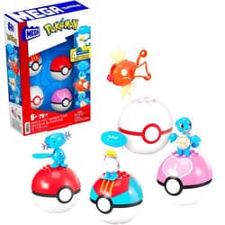 Mega Brands MEGA Pokémon Action Figure Building Toys Set, Water-Type Trainer Team with 79 Pieces, 2 Inches Tall, for Kids