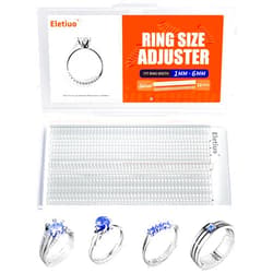 ELETIUO Ring Size Adjuster for Loose Rings,12 Pack-4 Sizes Invisible Transparent Silicone Guards Clip Jewelry Fitter Resizer,Fit Almost Any Ring for Women and Men