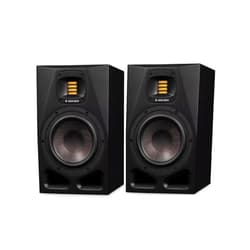ADAM Audio A7V Powered Two-Way Studio Monitor (2-Pack) Bundle with Microphone Cable (2-Pack), Cable (2-Pack) and Monitor Isolation Pads (2-Pack) (7 Items)