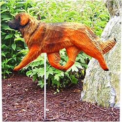 Michael Park Woodcarver Leonberger Outdoor Garden Dog Sign Hand Painted Figure