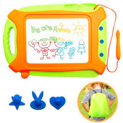 Wellchild Magnetic Drawing Board for Toddlers,Travel Size Toddlers Toys A Etch Toddler Sketch Colorful Erasable with One Carry Bag Magnet Pen and Three Stampers