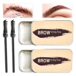 NVLEPTAP Eyebrow Soap Kit,Brows Styling Soap,Brow Wax,Long Lasting & Waterproof Eyebrow Styling Pomade for Natural Brows,Feathery Brows Makeup Balm(2PCS)
