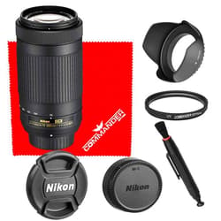 Nikon intl Nikon AF-P DX NIKKOR 70-300mm f/4.5-6.3G ED Lens Bundled Accessory Kit (White Box)