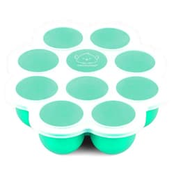 KeaBabies Silicone Baby Food Freezer Tray with Clip-on Lid, 2oz x 10 Pods Baby Food Freezer Molds, Breast Milk Freezer Tray, Dishwasher, Microwave, BPA-Free Baby Food Storage Tray (Alpine Green)