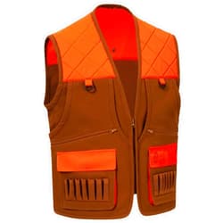 BASSDASH Multi Pockets Upland Field Bird Hunting Vest Blaze Orange Brown Water Resistant Rip Stop for Men Women