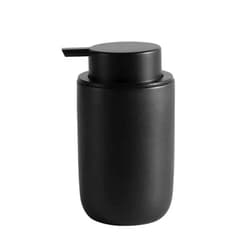 YSTAR 8oz Ceramic Dish Soap Dispenser with Plastic Pump, Matte Hand Liquid Bottles for Bathroom Countertop, Refillable Lotion Bottle for Kitchen Sink (Black), 10oz