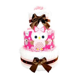 Fine Diaper Cakes Pink Owl Diaper Cake