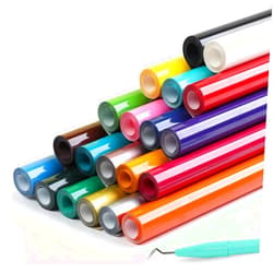 HTVRONT HTV Heat Transfer Vinyl Bundle - 20 Pack 12'' x 3FT Heat Transfer Vinyl Rolls, Easy Cutting Iron on Vinyl for Cricut, HTV Vinyl Bundle with 20 Assorted Colors