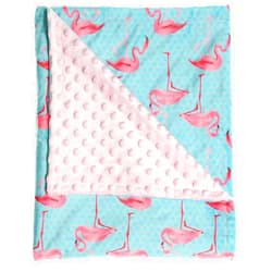 Nobranded Baby Blanket Super Soft Minky Blanket with Double Layer Dotted Backing Pink Flamingo Security Blanket for Newborns Nursery Stroller Receiving Toddlers Crib Bedding for Boy or Girl(30 x 47 Inch)