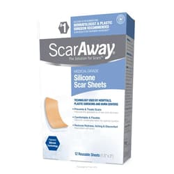 ScarAway Advanced Skincare Silicone Scar Sheets, Silicone Scar Sheets for Body Scar, Surgical Scar, Burn Scar, Acne Scar and Keloid Scar Treatment, 12 Reusable Sheets