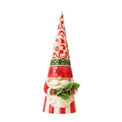 Enesco Jim Shore Heartwood Creek Tall Gnome Holding Holly Figurine, 10.83 Inch, Multicolor
