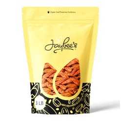 Jaybee's Raw Whole Pecans 3 Lb – Unsalted, Fresh Shelled Halves – All-Natural Pecans for Baking, Snacking, Keto, Paleo & Gluten-Free Diets – Bulk Pecan Nuts Resealable Bag | Jaybee's