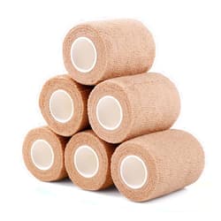 Xinwe Self-Adhesive Cohesive Wrap Bandage Flexible Stretch Tape Athletic Strong Elastic First Aid Wrap Bandages for Wrist & Hand, Ankle Sprains, Swelling 6 Packs, 3Inch X 5Yards