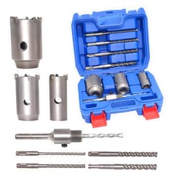 DEHUIWI 8Pcs Concrete Hole Saw Kit, 2 Inch Masonry Hole Saws for Cement, SDS Plus Corning Bits, Tungsten Steel Wall Hole Opening Hammer Drill Bits 30 40 50MM