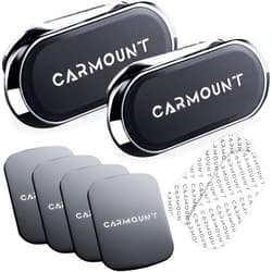 CARMOUNT 2 Pack F1 Magnetic Phone Holder for Car Dashboard – Phone Mount/Holder [2024 Upgraded] – Strong 8X N52 Magnets, Adjustable Easy Access 30° Tilt & 360° Rotation, Works with All Smartphones