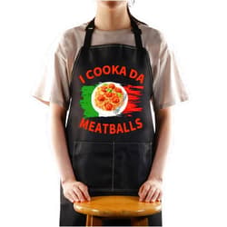 JNIAP Meatball Cooking Apron Meatball Lover Gift Meatball Addict Apron Meatball Queen Aprons Italy Italian Apron