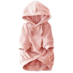 Pet passion Organic Cotton Velour Dog Hoodie Pet Coat for Small, Medium and Large Dogs, Pink, Large
