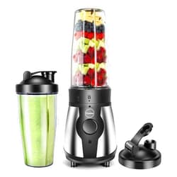 iCucina Blenders for Shakes and Smoothies, 300W, 2 * 28 oz To-Go Portable Cups with Lids, Personal Blender, Easy to Clean, for Kitchen, Juices, Baby Food, Food Processor