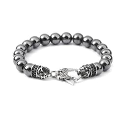 Starmond Magnetic Bracelets for men: Hematite Magnetic Therapy Bracelet - Strong Stength Pain Relief and Healing 10mm Stones - Stress and Anxiety Relief Mens Beaded Bracelet
