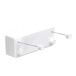 BESy Retractable Clothesline ABS case+Aluminum Dryer with Adjustable Stainless Steel Double Rope String Hotel Style Heavy Duty,Wall Mounted Method, 13.8 Feets,White