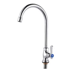 IVIGA Single Hole Cold Water Faucet: Deck Mount Kitchen Cold Only Faucet - Brass Utility Outdoor Sink Faucet - Commercial Bar Water Faucet Rv Faucet for Kitchen Farmhouse Laundry Rv Bar - Chrome