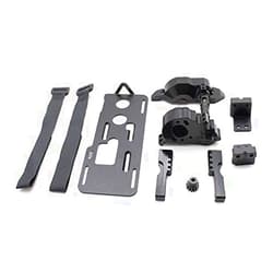 KYX Racing Alloy CNC Machined Front Transmission Gearbox & Front Servo Mount & Battery Tray for RC Crawler Car Traxxas TRX4 TRX6