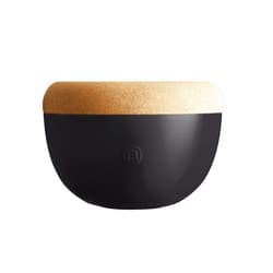 Emile Henry Deep Ceramic Food Storage Bowl, 10.6 x 7.3in, Black Truffle