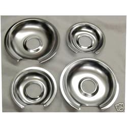 KEIFI Two WB32X10012 - Two WB32X10013 GB3 Chrome Burner Pans for GE Range Burner Drip Pans