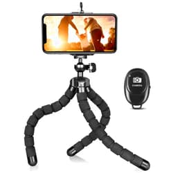 KAMISAFE Phone Tripod Mini Flexible Adjustable Cell Phone Tripod Stand Holder with Remote and Universal Clip for iPhone 15 14 13 12 Pro Max 11 Mini 10 XR X Android Camera Tripod Stand Video Recording