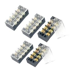 URBEST® 5 Pcs Dual Row 4 Position Covered Screw Terminal Strip 600V 25A