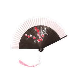 NatTco Folding Fans,Hand Fans, Handheld Fans, Folding Fans for Women Handmade Elegant Red Plum Folding Hand Fan Fashion Charming Vintage Retro Style Ladys Girls Gifts Elegant Hand