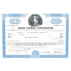 Union Carbide Corp. - 1976 or 1977 dated $100,000 Chemical Corp. Bond