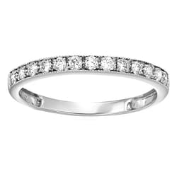 VIR JEWELS 1/4 carat (ctw) Diamond Wedding Anniversary Band for Women, Half Eternity Round Diamond Engagement Ring in 14K White Gold Prong Set with Milgrain 0.25 cttw, Size 3.5-10