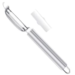 SLYFTE Stainless Steel Peeler with Swiveling Double Blade, Upgrade Fruit Vegetable Peeler with Ergonomic Handle, Lengthened Potato Peeler Tool for Kitchen, 8.3 Inchs
