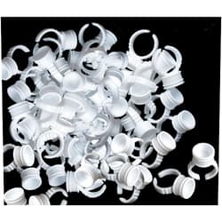 AM RONG MAGIC Pigment Rings - 100PCS Tattoo Rings Cups Disposable Makeup Rings Tattoo Glue Holder,Tattoo Ink Ring Adhesive Makeup Glue Rings Palette Plastic Nail Art Eyelash Extension Rings (Medium 100pcs)