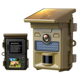 VOOPEAK Solar Trail Camera 4K 48MP, 2500mAh Built-in Rechargeable Battery, Hunting & Trail Cameras 0.1s Trigger Game Camera with Night Vision Motion Activated IP66 Waterproof 2.0-Inch Screen