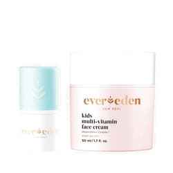 Evereden Kids Face Cream: Cool Peach, 1.7 oz. & Kids Lip Balm, 0.13 oz | Clean and Non-Toxic Kids Products | Multi-Vitamin Skin Care for Kids