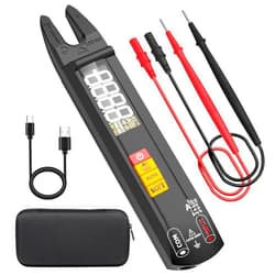 BSIDE DC AC Clamp Meter Open Jaw Smart Digital Multimeter Tester, Rechargeable with True RMS, Measures Current Capacitance Diode Duty Cycle Ohm Hz Continuity V-Alert Live Check Environment Temperature
