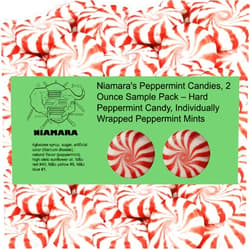 Niamara's Peppermint Candies, 2 Ounce Sample Pack – Hard Peppermint Candy, Individually Wrapped Peppermint Mints