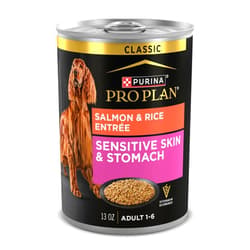 Purina Pro Plan Sensitive Skin and Stomach Dog Food Wet Classic Pate Salmon and Rice Entrée - (Pack of 12) 13 oz. Cans