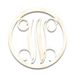 Back40Life - Precision Cut Vines Circle Wood Monogram Letter - 13-inch Unfinished W