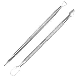 HIFAU 2PCS Premium Nail Design Tools, Professional Stainless Steel Cuticle Pusher, Nail Scraper, Nail Dotting Pen(Diameter 0.07inchs) and Triangle Gel Nail Polish Removal Tool for Women