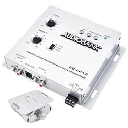 Audiobank 1/2 Din Car Audio Digital Bass Processor, Sound Restoration & Crossover for Car Subwoofer with Bass Knob/Input Level: 15V RMS & Output Level: 13.5V Peak
