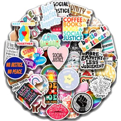 GUBPHK 50 Pcs Social Justice Stickers Pack Social Worker Stickers Social Work Values Stickers Women and Children Rights Stickers for Water Bottle Laptop Journal Stickers Social Workers Gift
