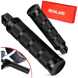 Benlari Motorcycle Foot Pegs, CNC Aluminum Mounting Footpegs, Footpegs Footrest Passenger Pedals 10MM Compatible for Harley Sportster, Dyna, Road King, Black