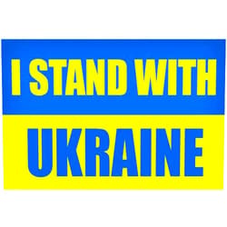 AV I Stand with Ukraine Sticker, Support Ukraine Decal, Blue and Yellow Bumper Sticker for Cars, Trucks, Coolers, and Tumblers (Rectangle Flag, 3 x 5 Inches)